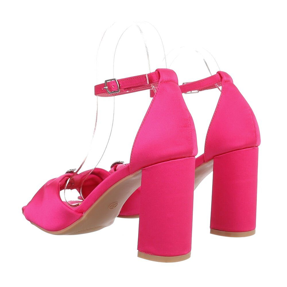 Blockabsatz & Damen Pink Abendschuhe Clubwear in Ital-Design & Sandaletten Party Sandalen Sandalette