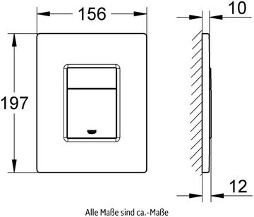 Grohe Betätigungsplatte Even,2-Mengen-Spülung, Start-Stopp-Spülung, veringerter Wasserverbrauch dank GROHE Spültechnologie