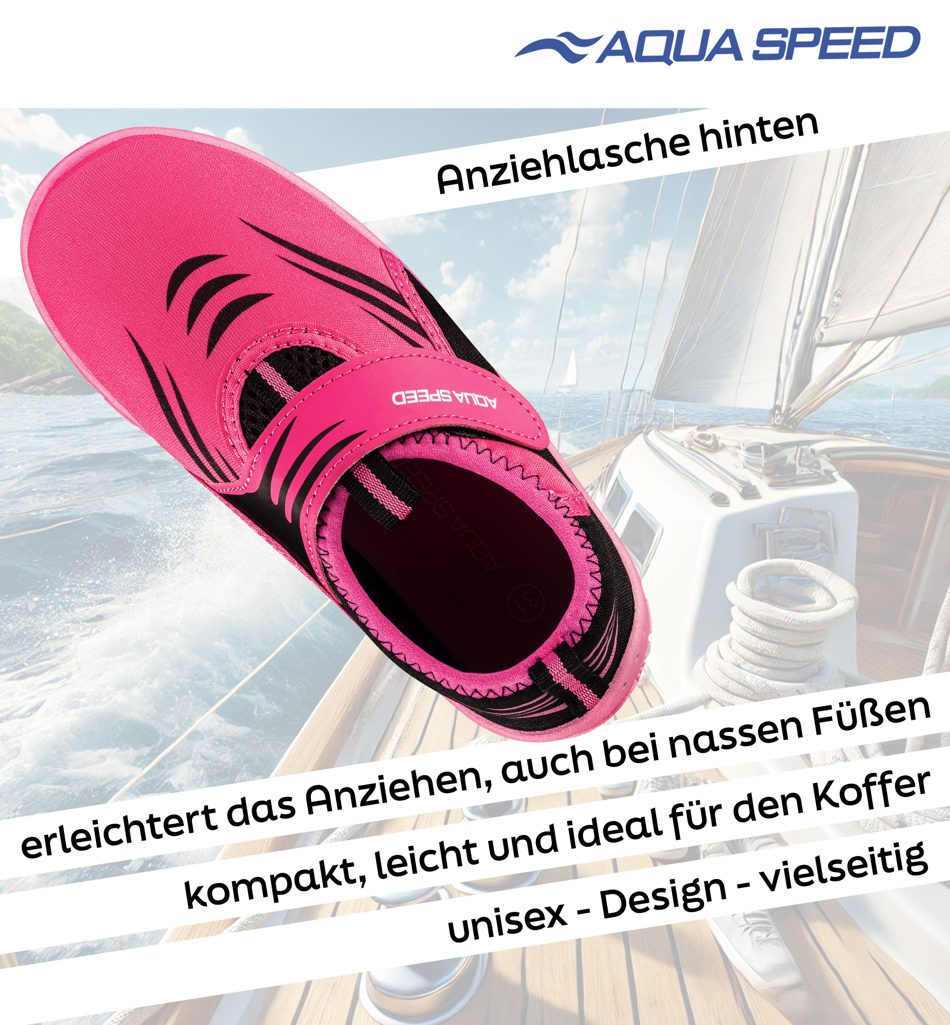 Aqua Speed Flexible Kinder Badeschuhe Gr. 31 – rutschfest & bequem Wasserschuh (Belüftete Kinder-Sommerschuhe – mit extra Grip) Feinmaschiges Obermaterial – Kein Sand oder Schmutz im Schuh