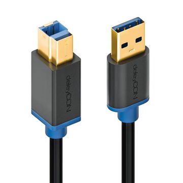deleyCON deleyCON 3,0m USB 3.0 Scanner- Druckerkabel USB A-Stecker zu USB-Kabel