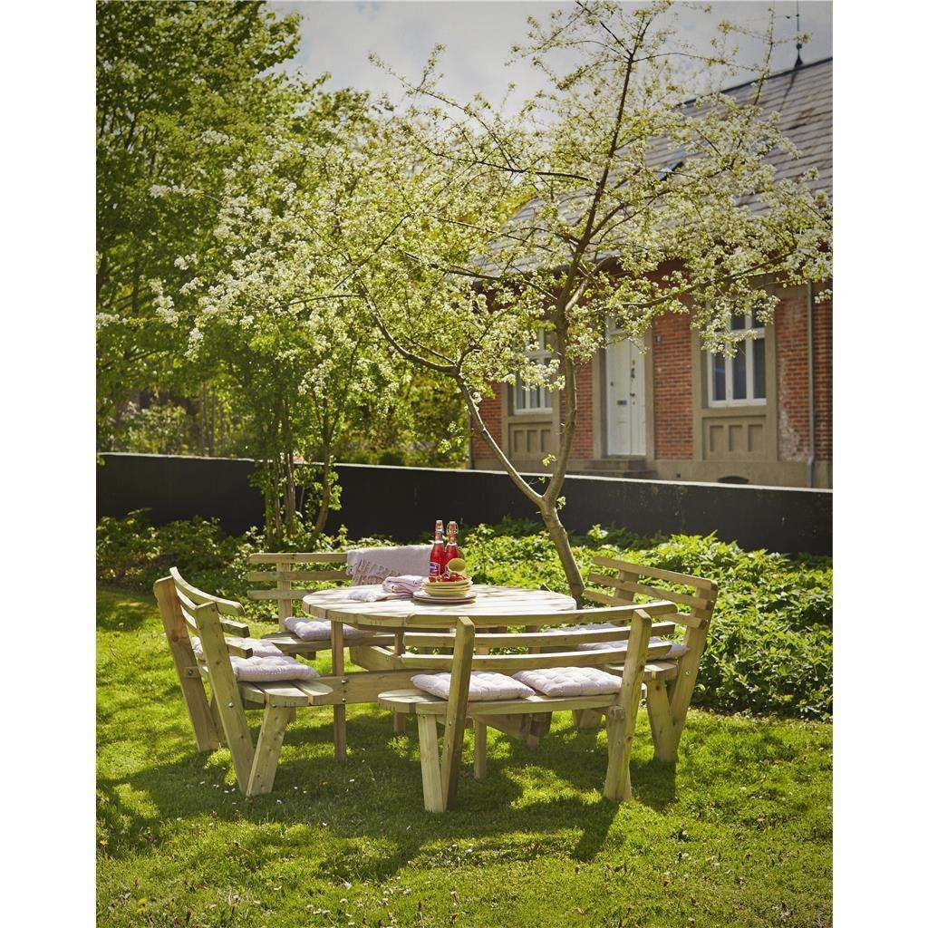 PLUS Gartenbank PLUS Kombimöbel rund mit Rückenlehne - Ø237 cm - Druckimprägniert
