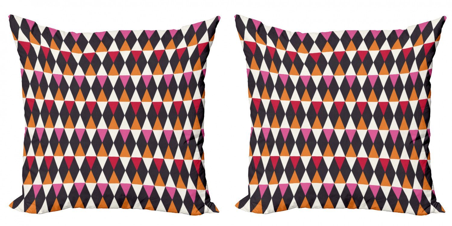 Kissenbezüge Modern Accent Doppelseitiger Digitaldruck, Abakuhaus (2 Stück), Geometrisch Rhombus Vintage-Form