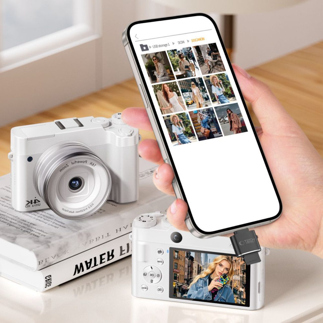 TECH PROTECT Speicherkartenleser UltraBoost, Kompakter USB-C microSD-Kartenleser bis 30 MB/s