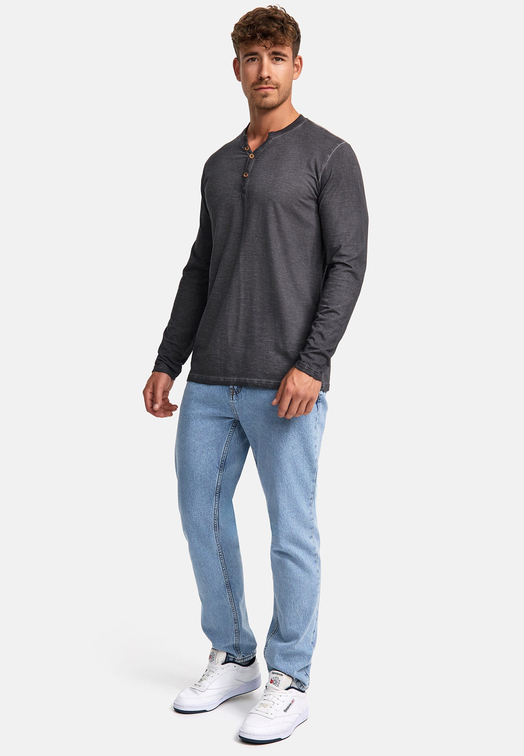 Indicode Langarmshirt Herren INKilsone Shirt Langarm Herrenshirt lässiges Longsleeve mit modischer Knopfleiste