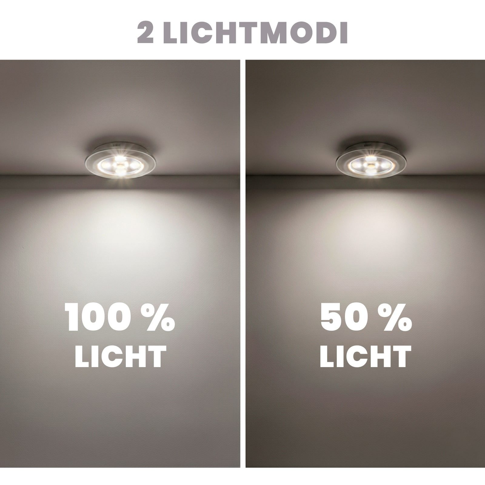 EAXUS LED Unterbauleuchte LED Lampe Batteriebetrieben mit Fernbedienung und Timer, Dimmbar (100%/50% Leuchtkraft), 30 Minuten Timer, LED fest integriert, Neutralweiß, Selbstklebend