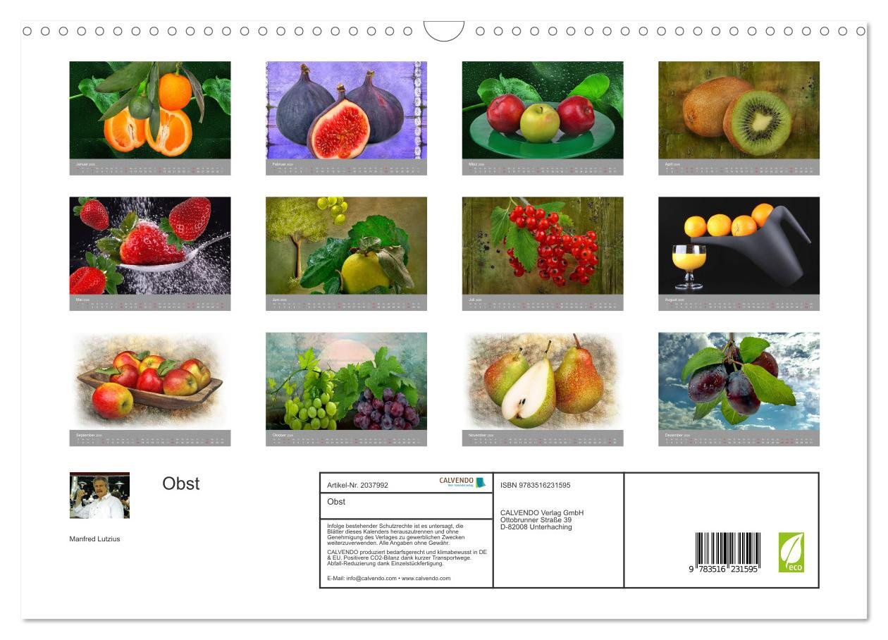 Thumbnail - CALVENDO Wandkalender Obst (Wandkalender 2026 DIN A3 quer), CALVENDO Monatskalender