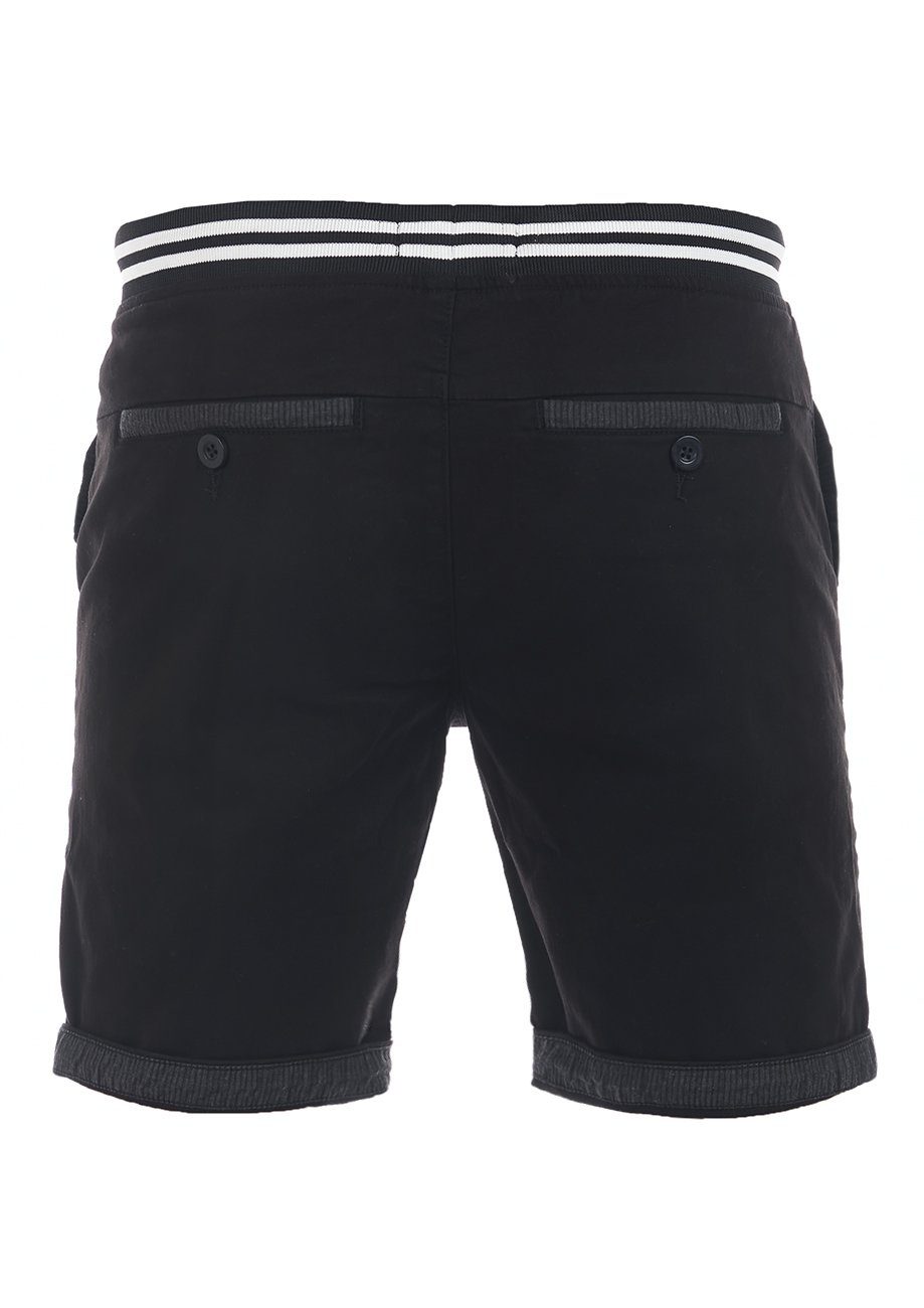 Fit Black mit Shorts Stretch Herren RIVMichel Shorts Regular riverso Bermudashort