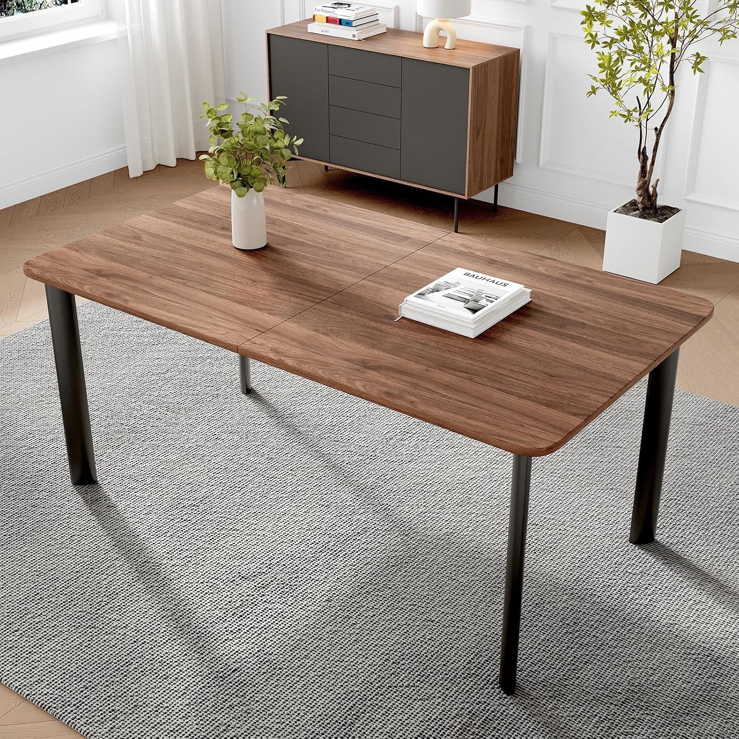 Jiexi Essgruppe Esstisch Mit 6-8 Stühlen Set, Essgruppe Tisch Ausziehbar 160-200cm – Bild 3 von 5
