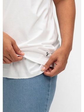 Sheego T-Shirt Große Größen mit doppellagigem Vorderteil