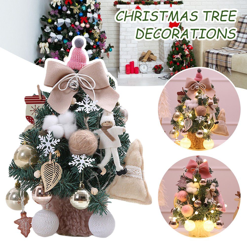 Weihnachtsbaum Künstlicher, Weihnachtsbaum 30 Mit Schöner pink Beflockung, Cm Blusmart Desktop-Weihnachtsbaum Künstlicher