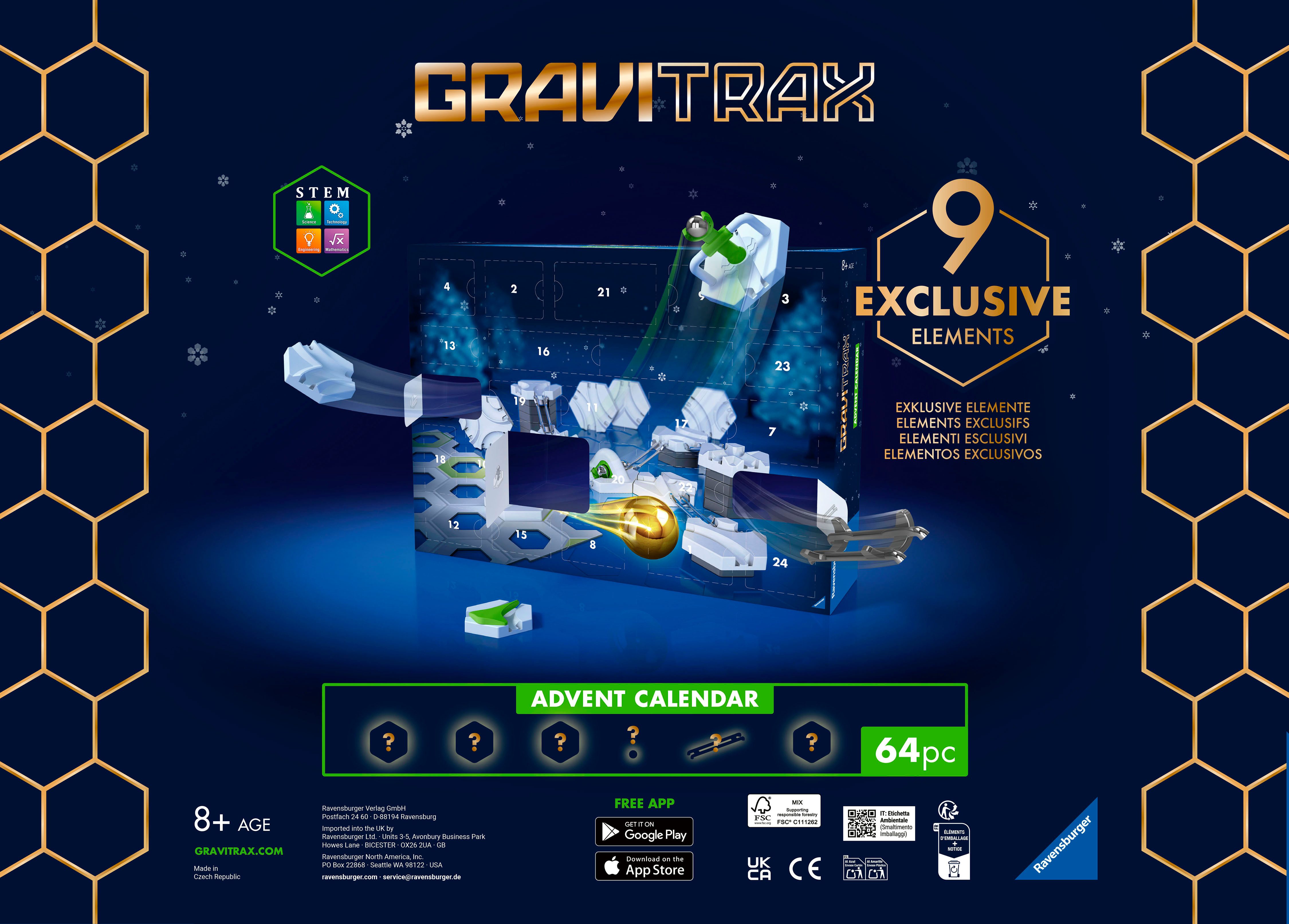 Ravensburger Spielzeug-Adventskalender GraviTrax Advent Calendar Slopes