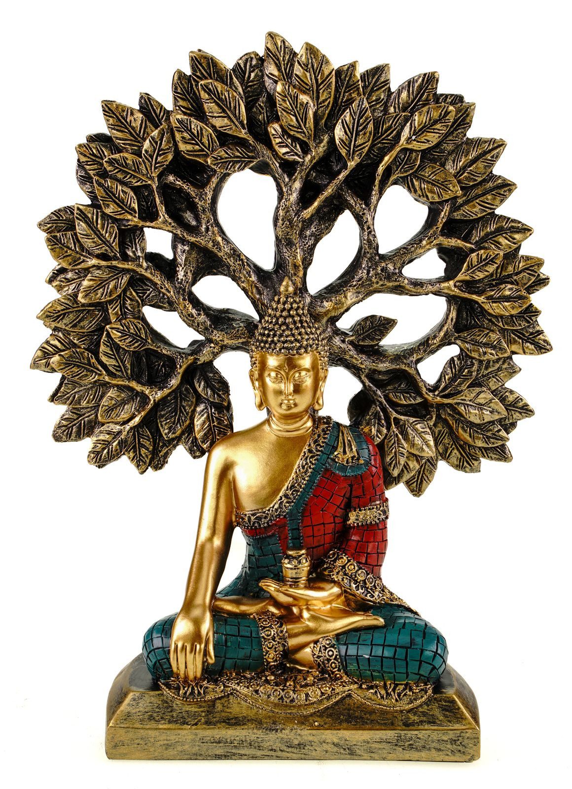 Kremers Schatzkiste Dekofigur Dekofigur Ganesha mit Lebensbaum 25cm Figur Deko Skulptur Statue Shiva