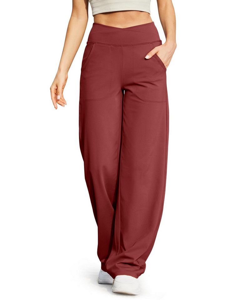 G4Free Jogginghose Jogginghose Damen, hohe Taille, weites Bein,Winter Palazzohose elastische yogahose mit Seitentaschen, für Alltag & Loungewear