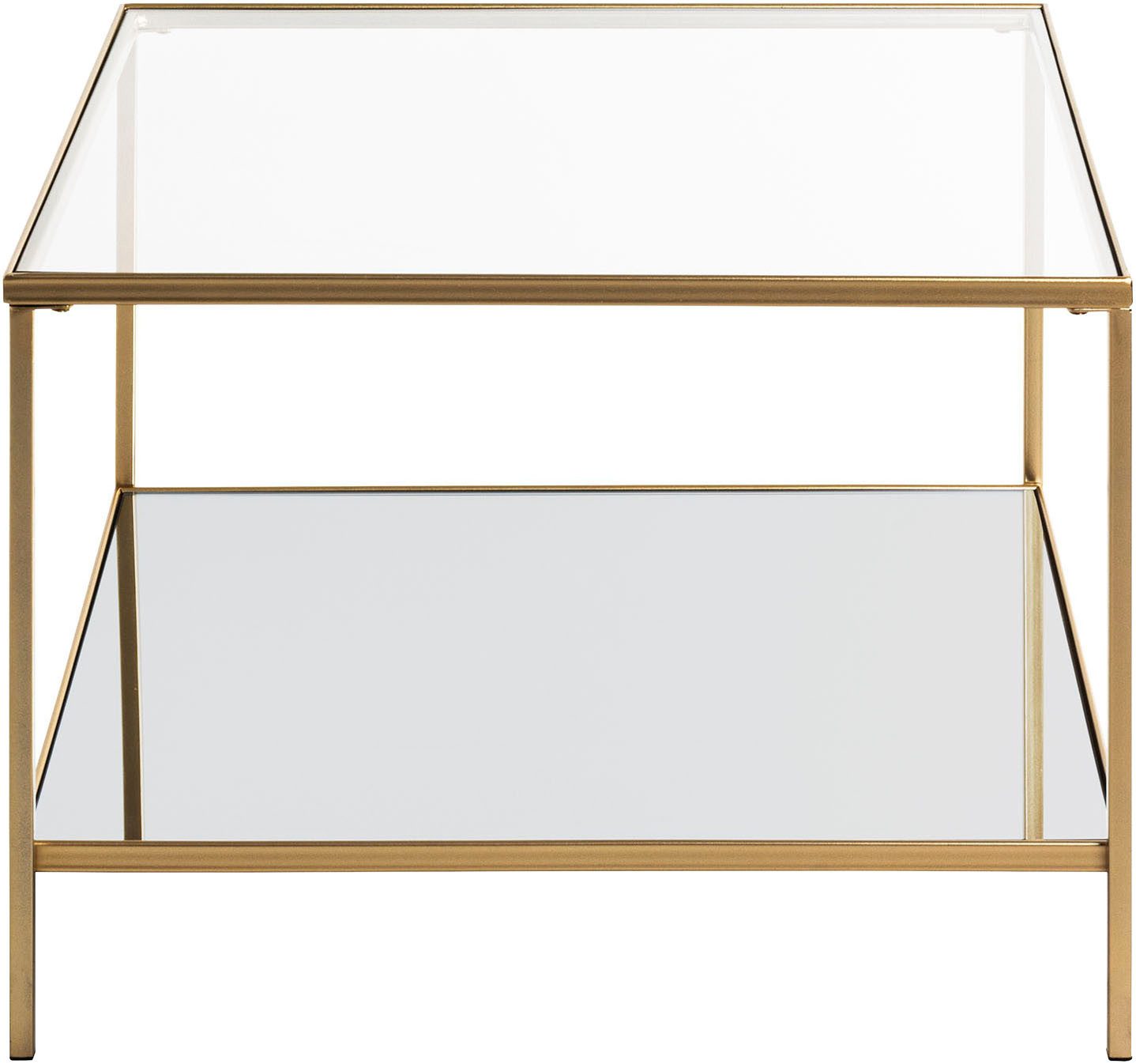 HAKU Beistelltisch Sofatisch, Wohnzimmertisch (1-St), quadratisch - aus Metall Gold B/T/H 60/60/45 cm