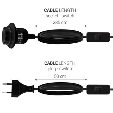 kwmobile E27 Lampenfassung mit Schalter - Mit 3,5m Netzkabel und Schraubring Elektro-Adapter