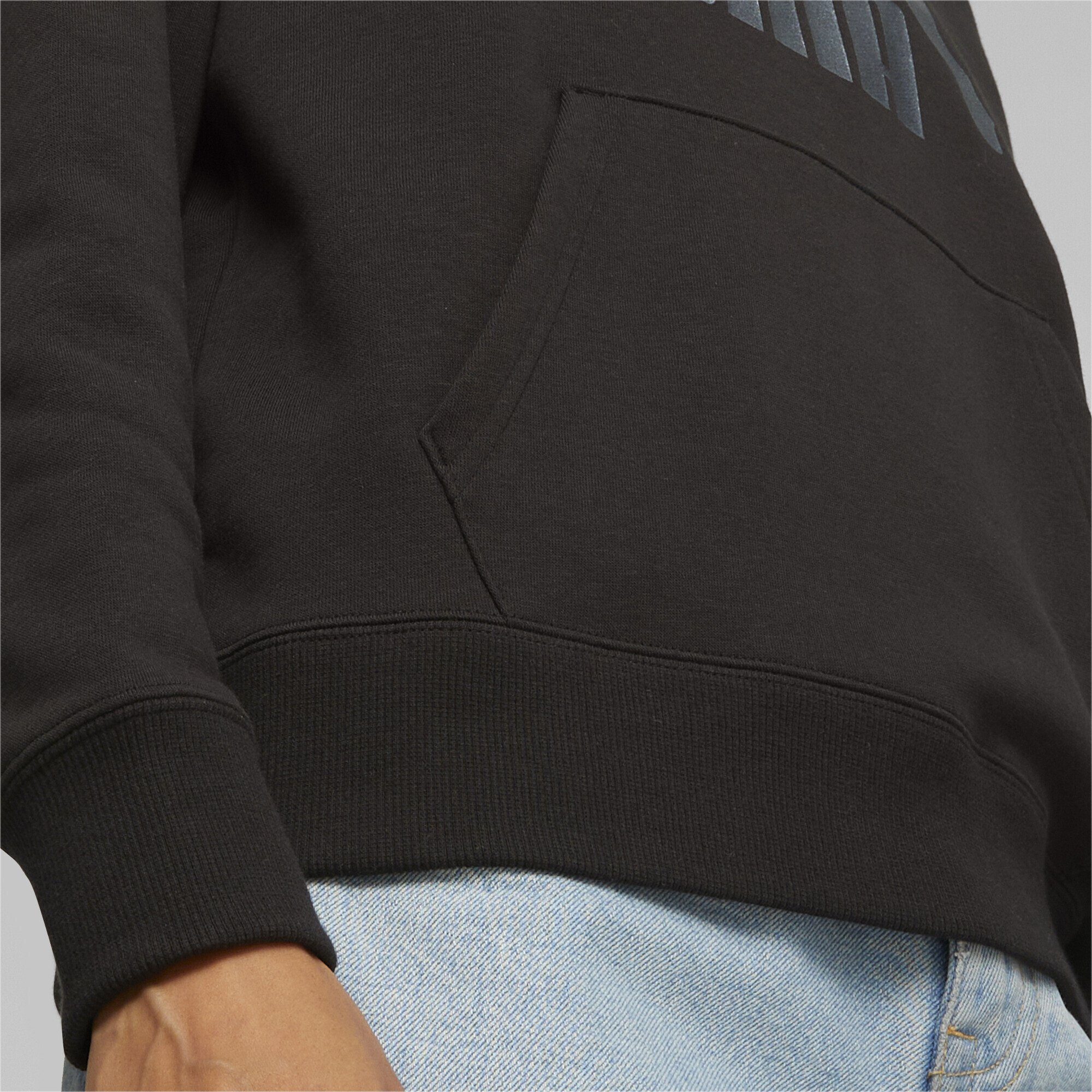PUMA Sweatshirt Classics Damen Logo Black Hoodie Shimmer