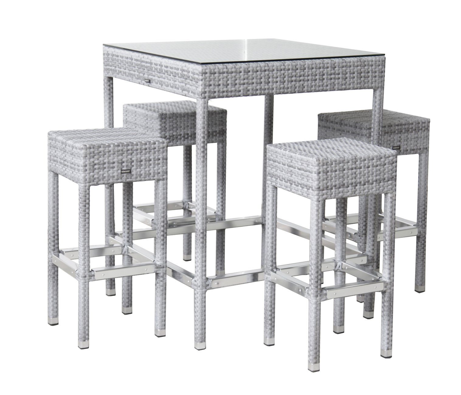 Konway GartenEssgruppe, KONWAY® SMALL Polyrattan Garten Bar Set Möbel