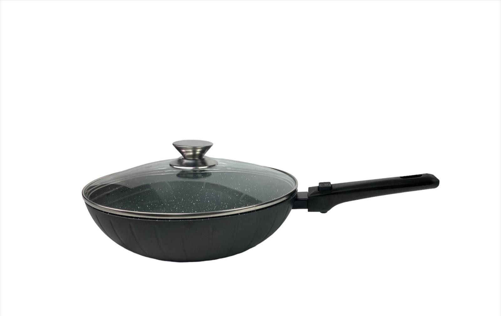 Bratpfanne WOK-Pfanne abnehmbarer Griff 32cm Induktion Deckel