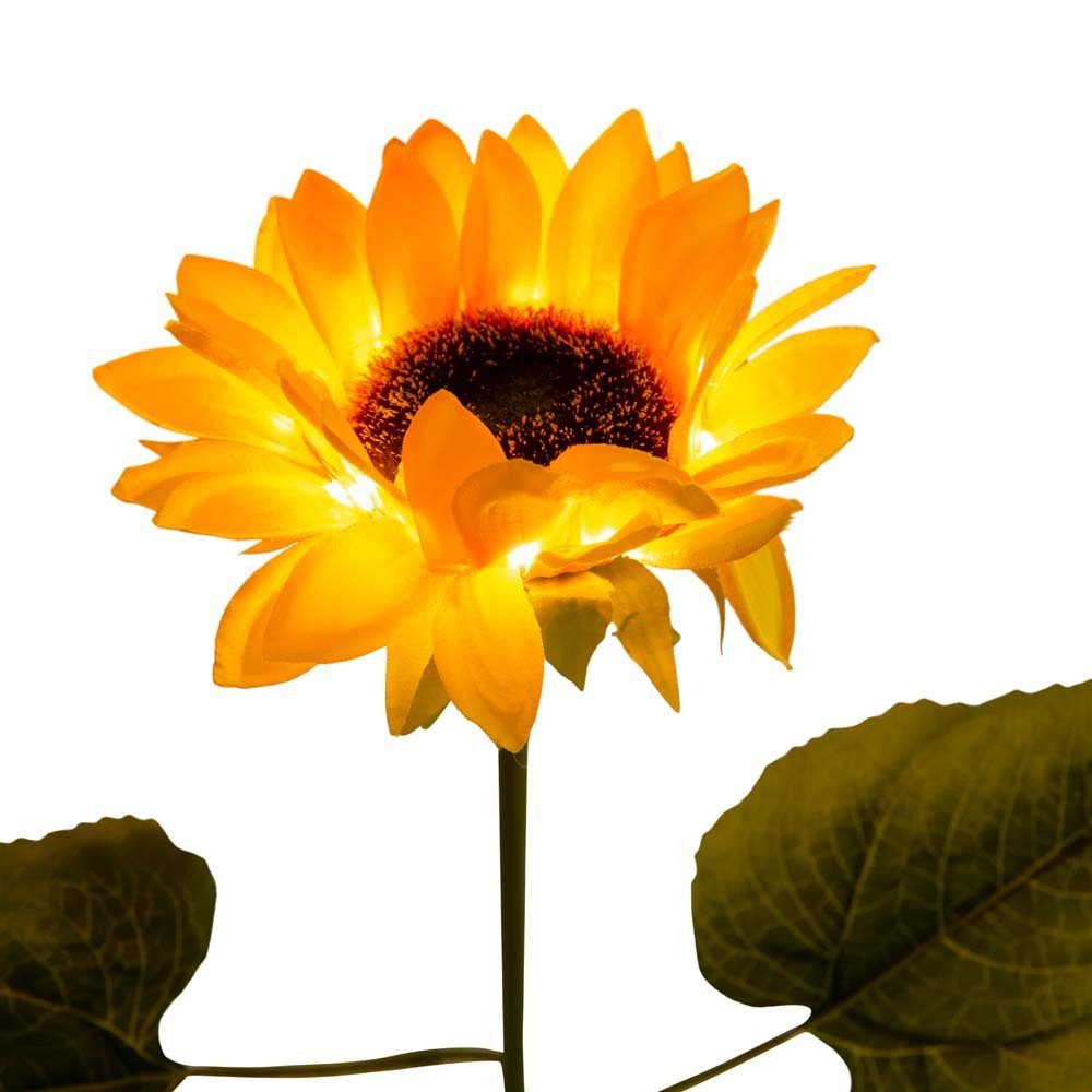 näve LED Solarleuchte, LED Deko H Gartenleuchte Sonnenblume Erdspieß Außenlampe Solarleuchte