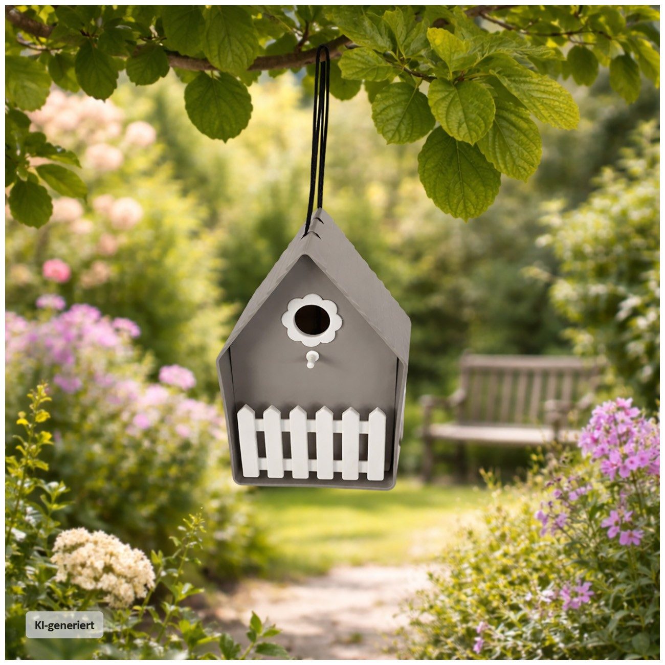 HTI-Living Vogelhaus Vogelhaus Nessa Grau, Nistkasten Kunststoff