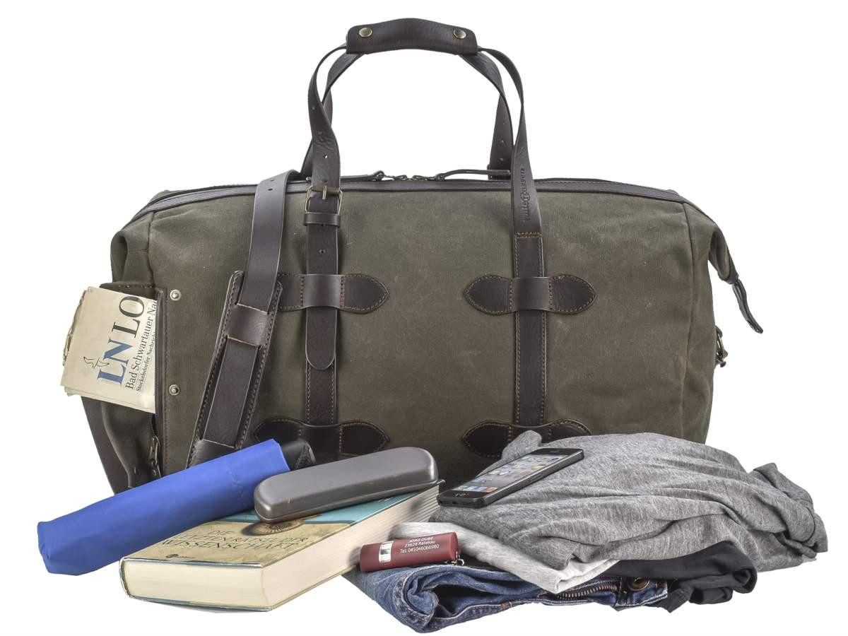 Ruitertassen Reisetasche Overland, Weekender, robustes Canvas mit Lederbesatz, Sporttasche 50x27cm