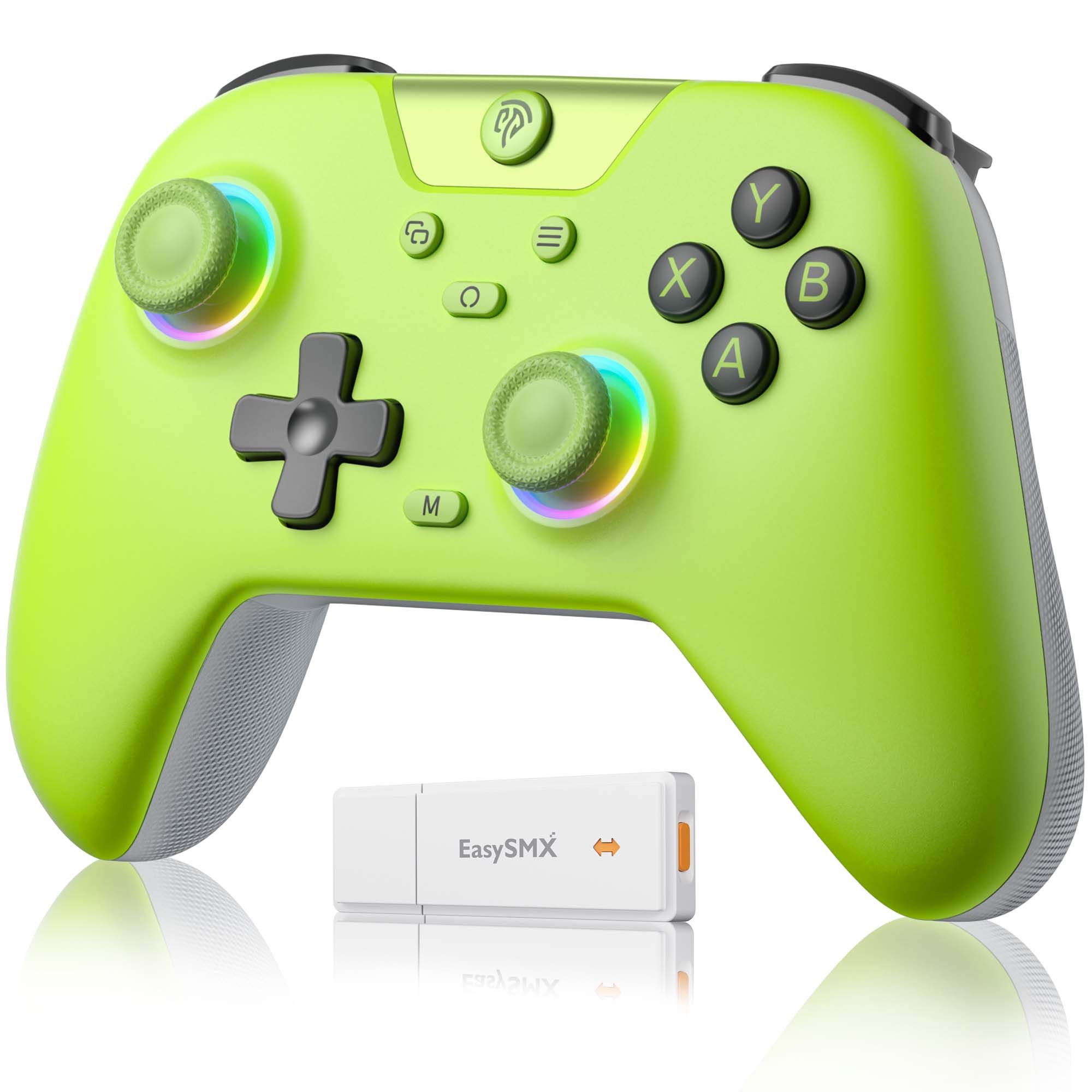 Wireless Controller mit 7 Farbe RGB Licht, PC Gaming-Controller Controller