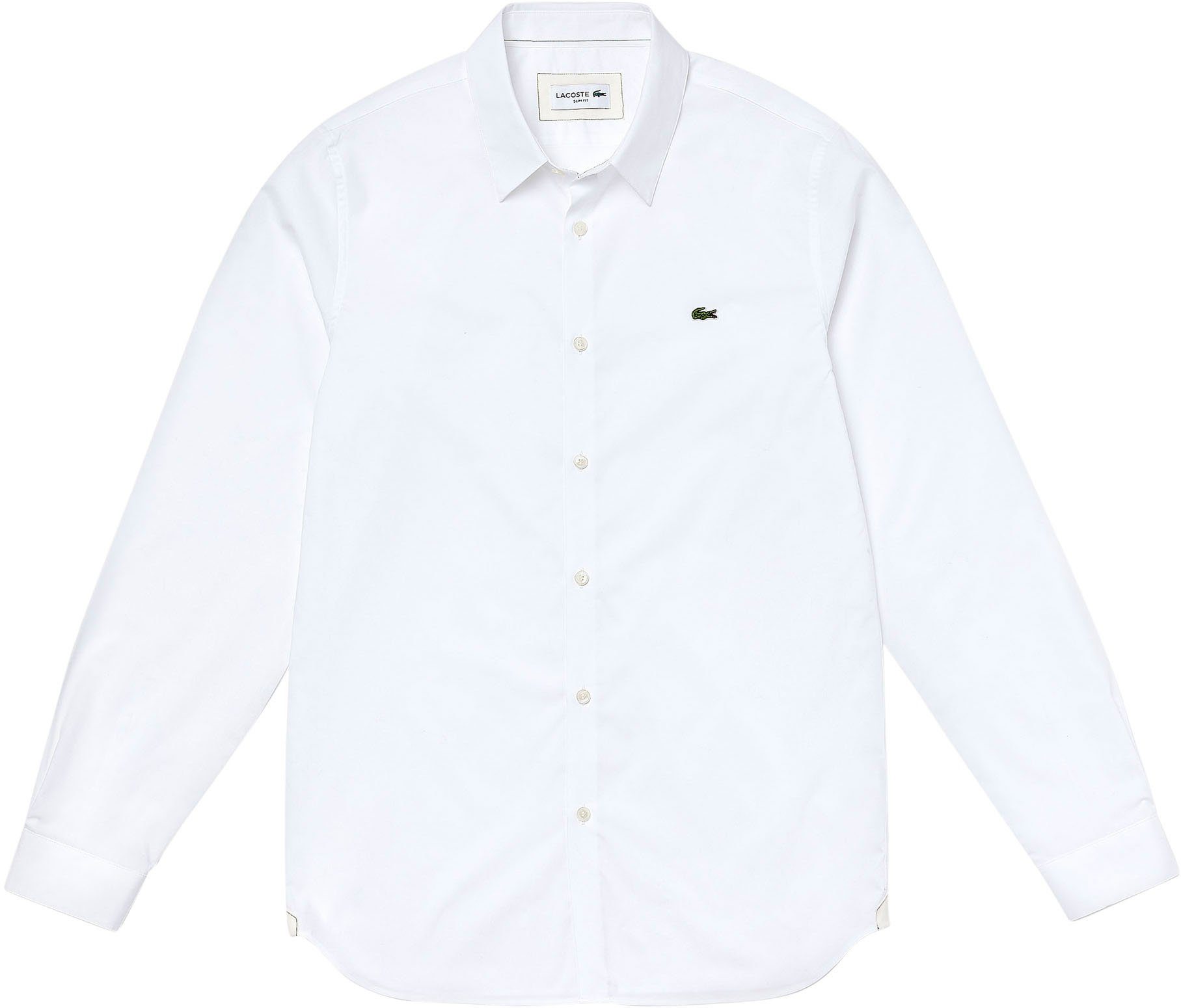 Lacoste Langarmhemd Hemd aus mit Baumwoll-Popeline Stretch French-Kragen, mit Baumwoll-Popeline