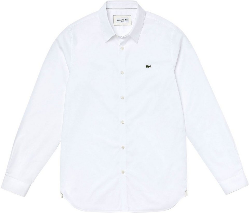 Lacoste Langarmhemd Hemd aus Baumwoll-Popeline mit French-Kragen,  Baumwoll-Popeline mit Stretch