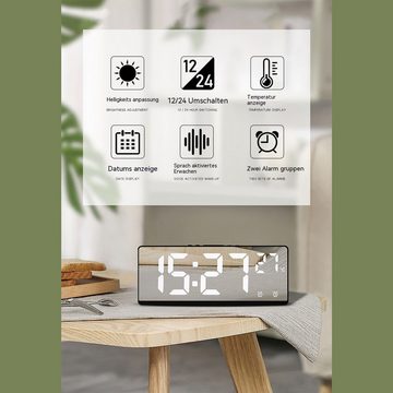 AUKUU Wecker Kreative Kreative multifunktionale elektronische Uhr einfache Großbilduhr mehrere Wecker Nachttischuhr