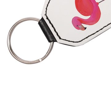 Mr. & Mrs. Panda Schlüsselanhänger Flamingo Classic - Weiß - Geschenk, Glücksbringer, einzigartig, Freun (1-tlg), Liebevolles Detail