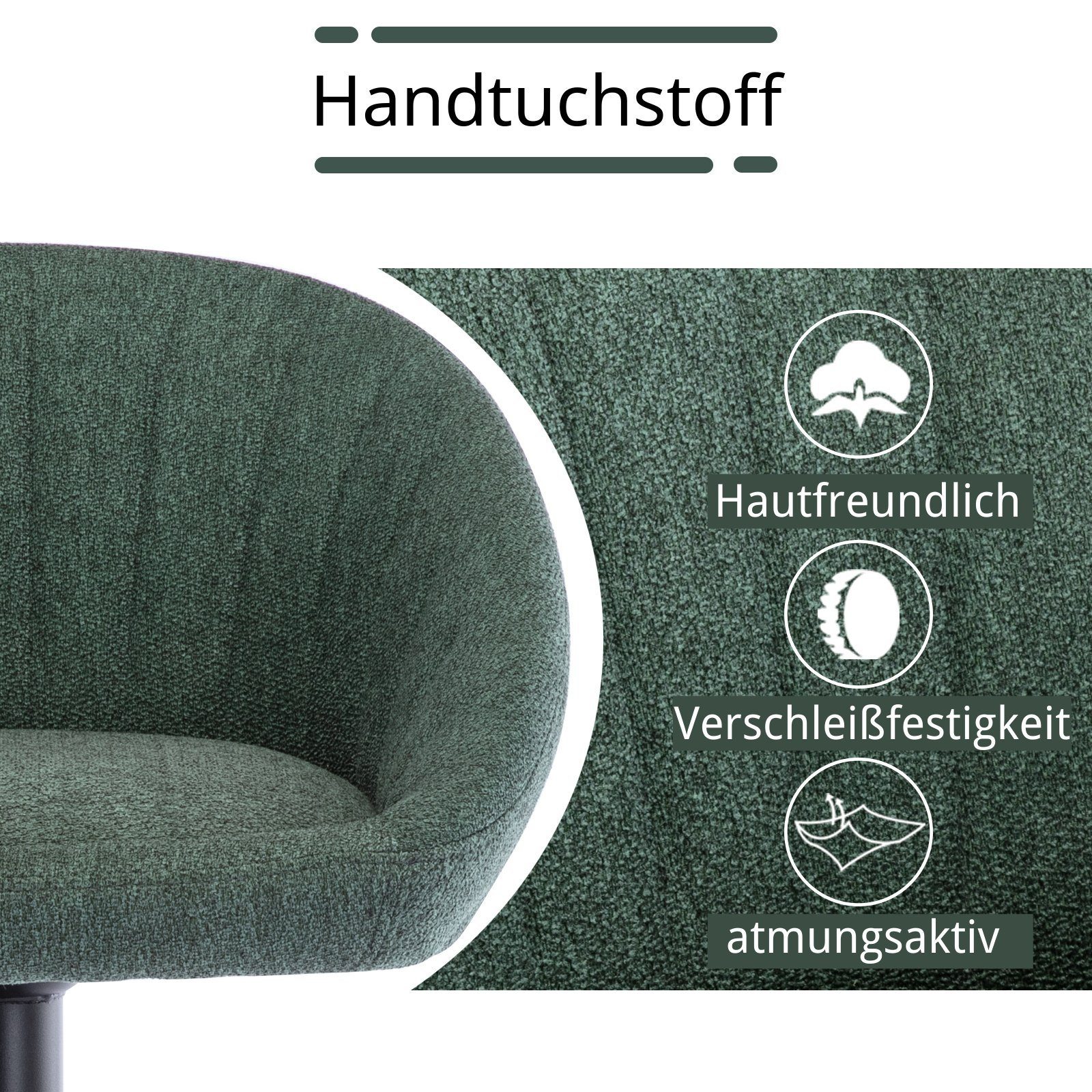 WAHSON OFFICE CHAIRS Barhocker höhenverstellbar drehbar Barstuhl aus Handtu günstig online kaufen