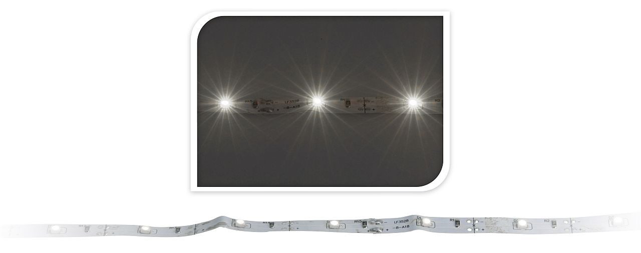 edelman LED-Streifen LED Stripe 100 cm – 300 cm - 3 Varianten – Batteriebetrieben & kürzbar