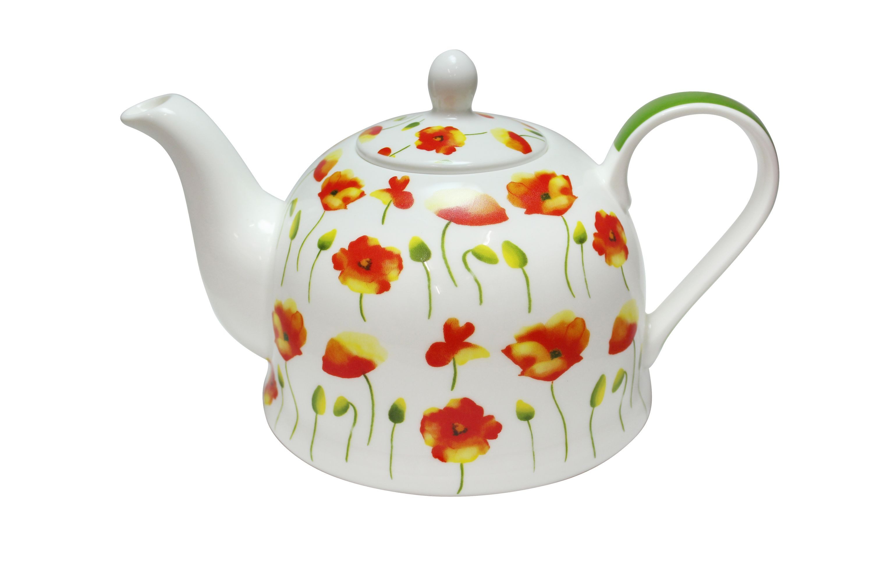 Jameson + Tailor Teekanne, Teekanne 1,1 l Brillantporzellan Aquarellmohn