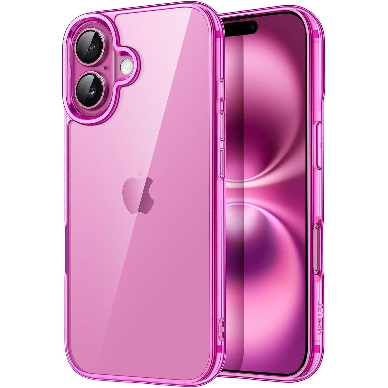 Handyhülle Handyhülle iPhone 16 6 1 Stoßfest Transparent Anti Kratzer Rosa