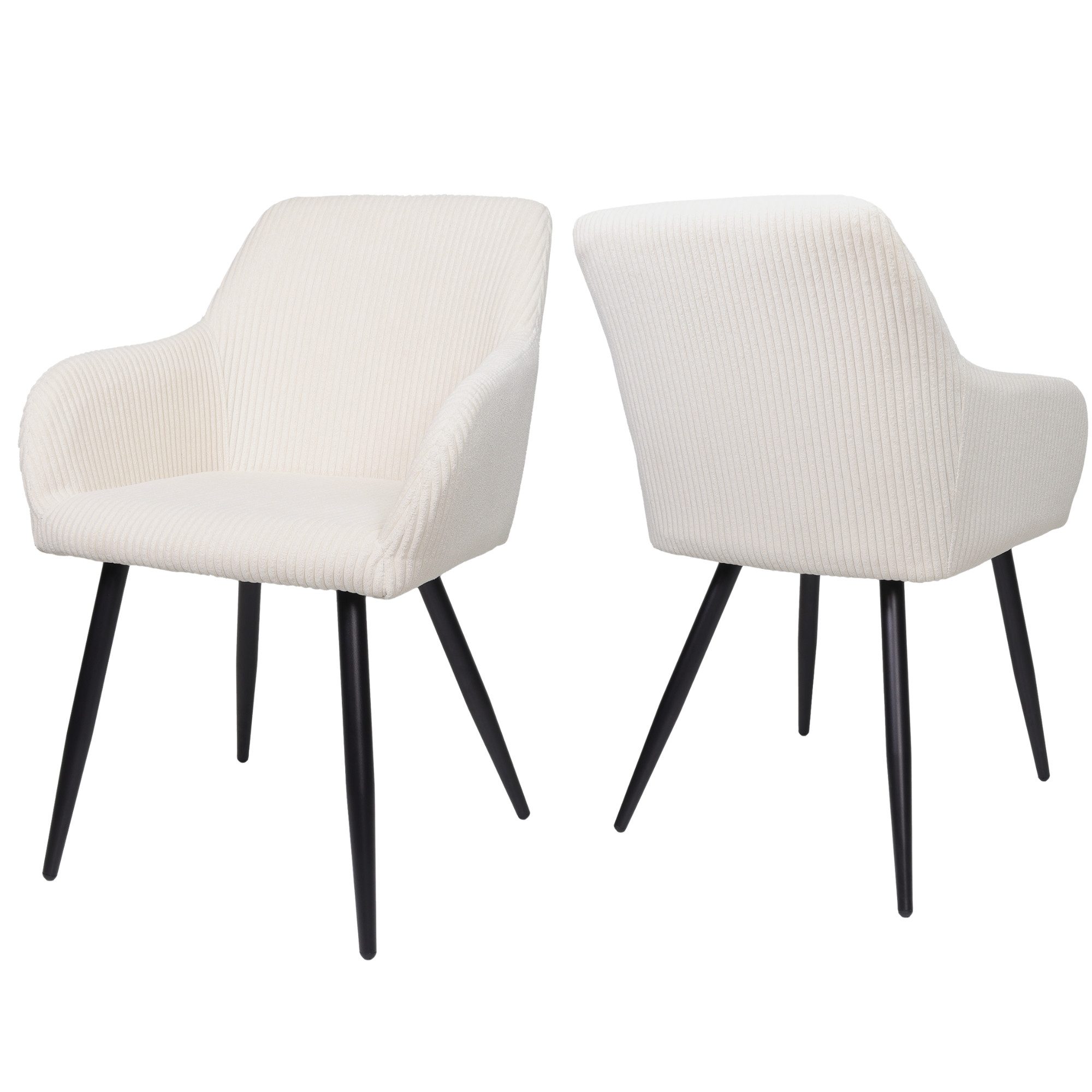 Albatros International Esszimmerstuhl Esszimmer Stühle 2 er Set SILA, Stuhl Stühle Esszimmerstühle, Küche (2er Set Beige, Cord Bezug), Küchenstuhl Küchenstühle Essstühle für den Esstisch Ess Stühle