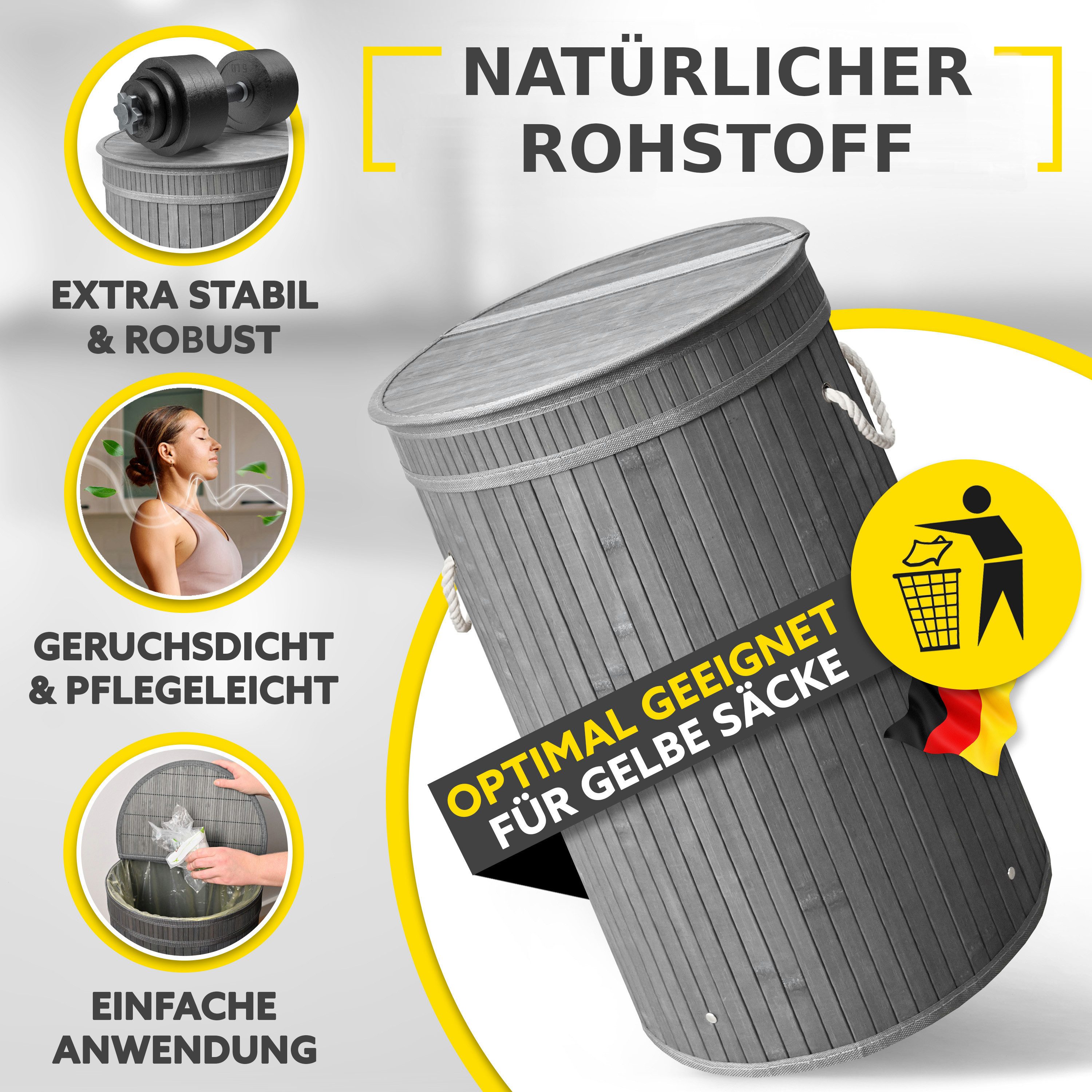 HANDFILL Flaschensammler Wäschekorb, Pfandflaschensammler & für Gelbe Säcke günstig online kaufen