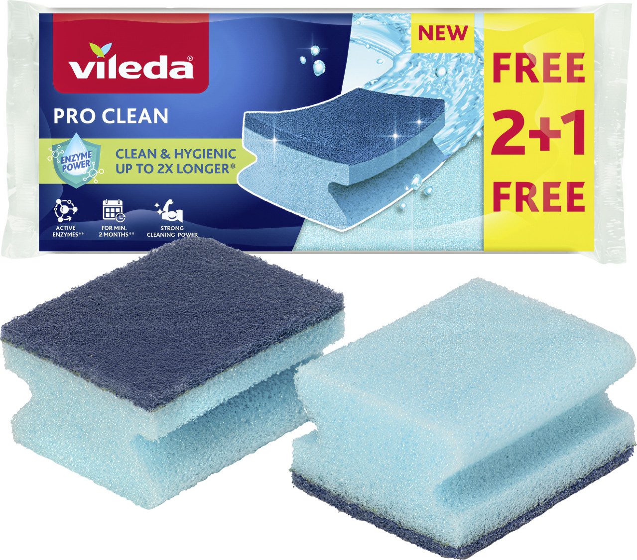 Vileda Geschirrschwamm Vileda Topfreiniger Pro Clean 3 Stück
