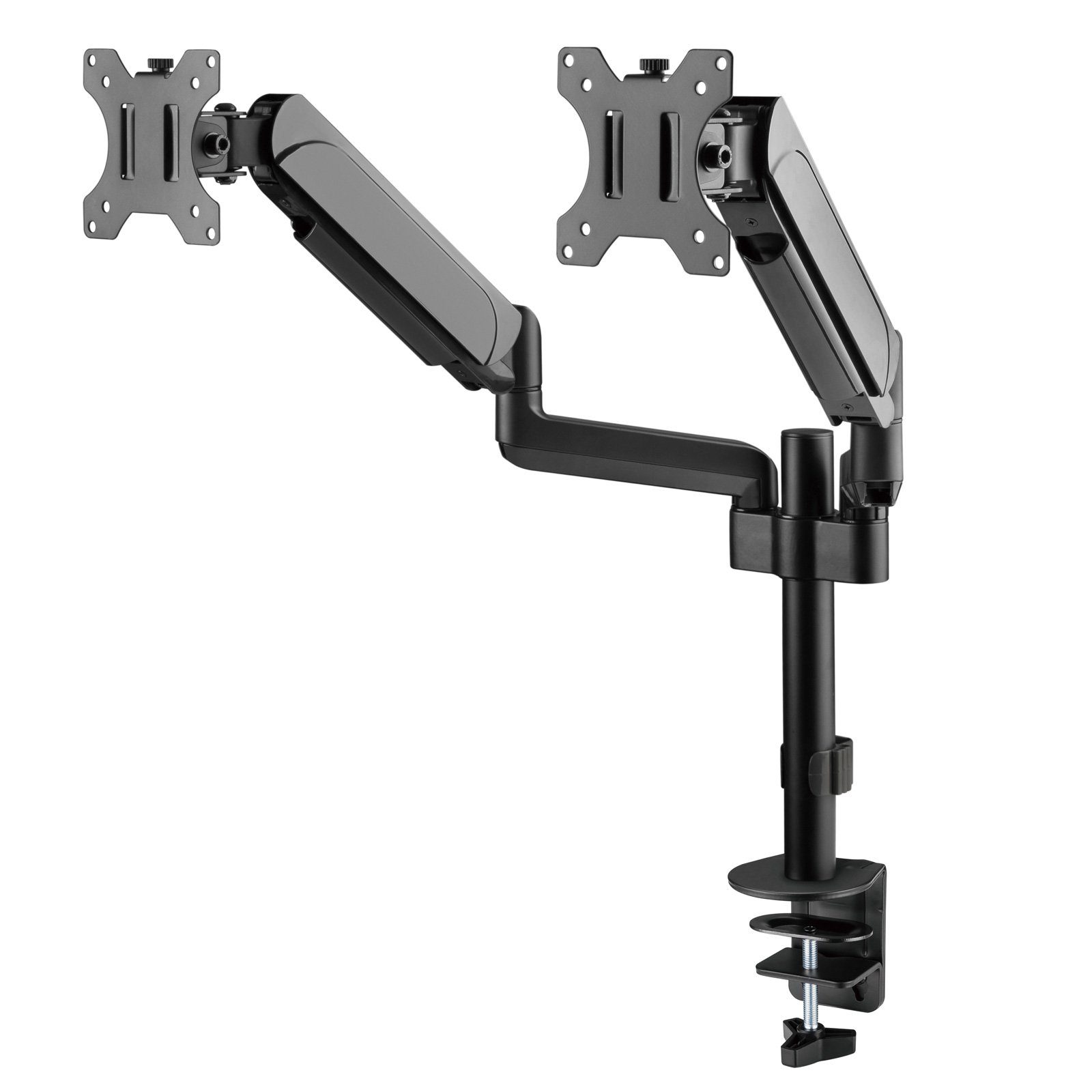 CAVO Monitor-Halterung Bildschirmhalterung zweiarmig drehbar, schwenkbar, neigbar, (bis 32 Zoll, für 2 Monitore 17 - 32 Zoll bis je 9 kg 2-armig Bildschirm)