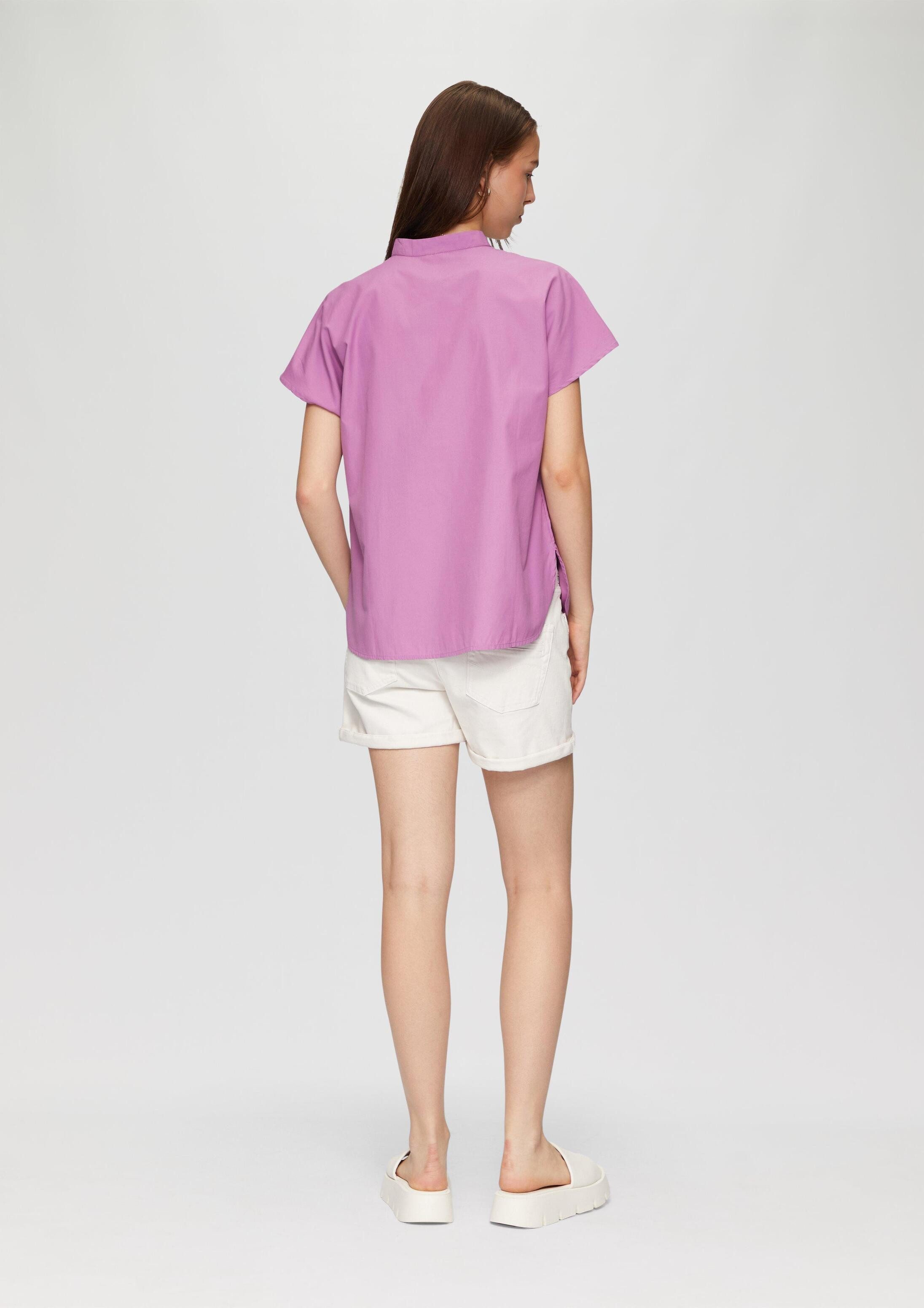 QS Kurzarmbluse Bluse Blusenshirt aus Popeline