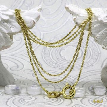 G & J Collier Ankerkette rund 375 9K Gold 0,80mm 40cm hochwertige edle Halskette (inkl. Schmucketui), Made in Germany