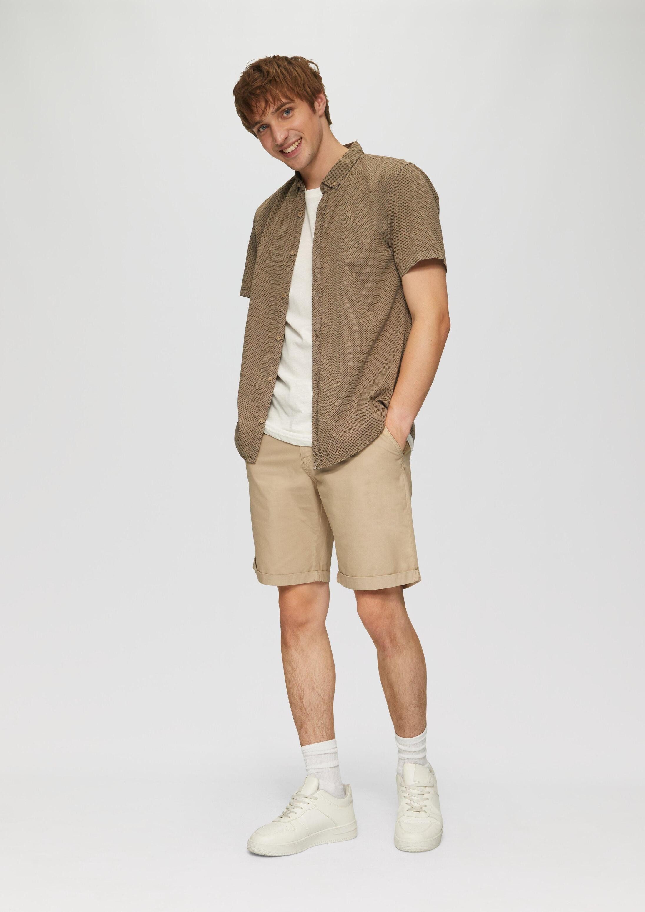 QS Shorts Hose JOHN Chino-Shorts aus Baumwolle mit fixiertem Umschlag