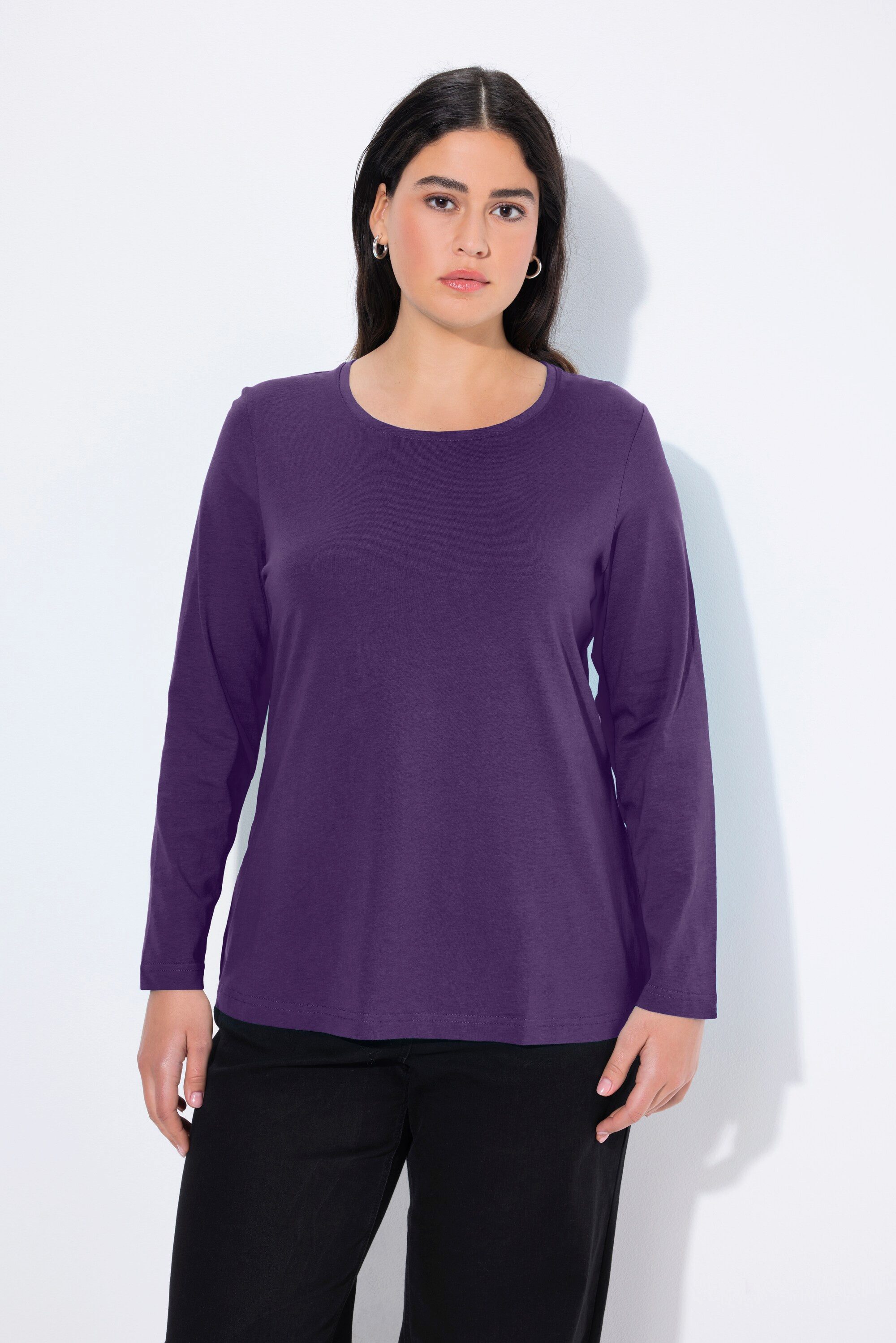 Ulla Popken T-Shirt Shirt Slim Rundhalsausschnitt günstig online kaufen