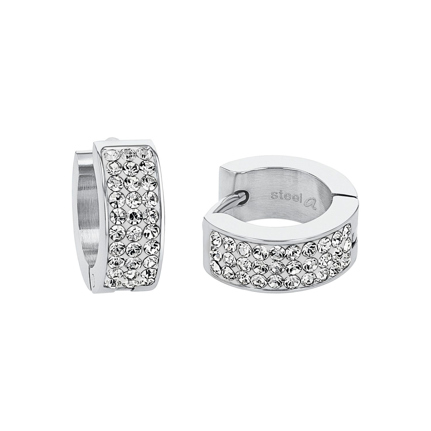 Amor Paar Creolen Amor Creolen für Damen, Edelstahl, Zirkonia synth. (Creol günstig online kaufen