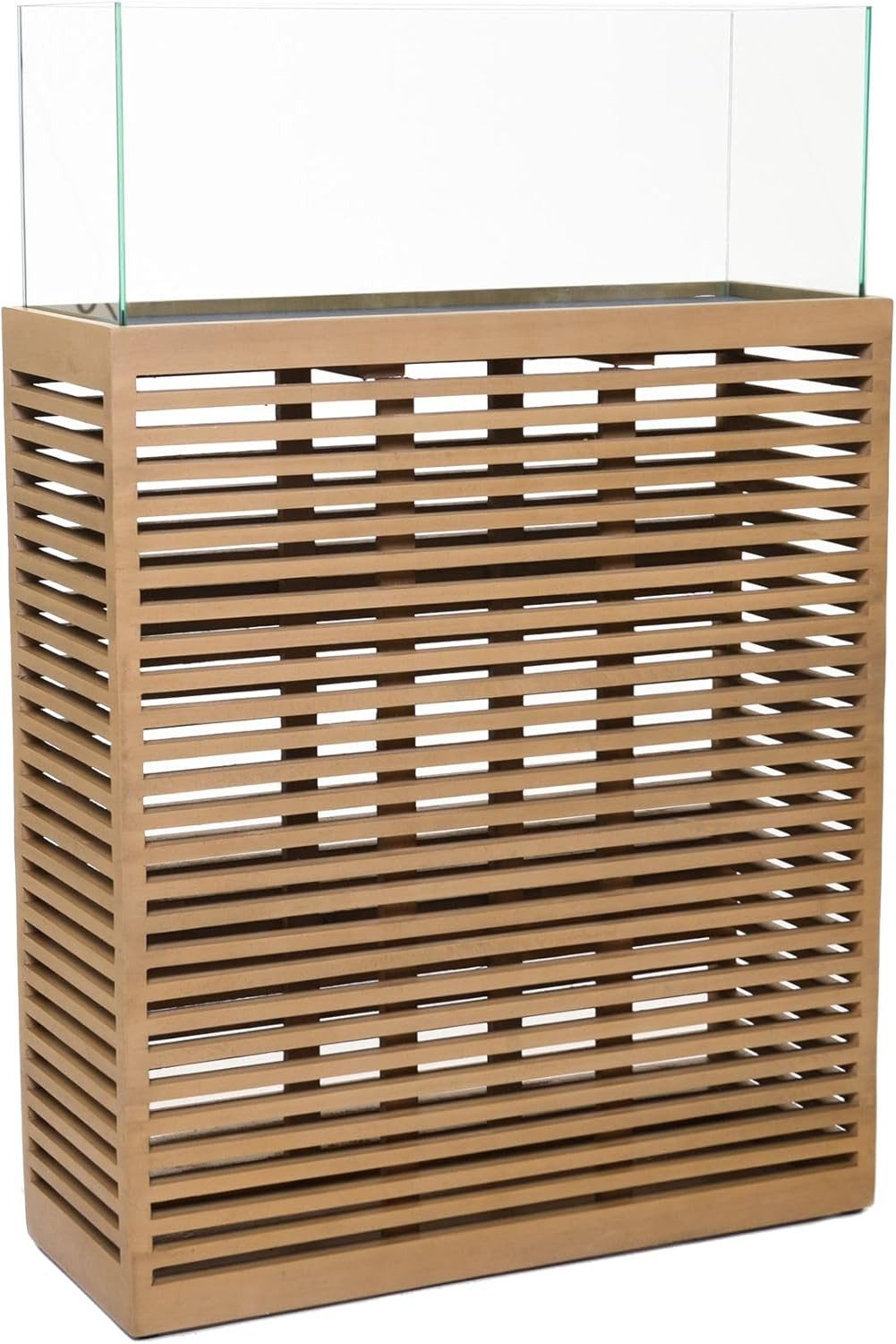 Bodenwindlicht Holz CANDELA XL Rechteckig - Braun Maserung