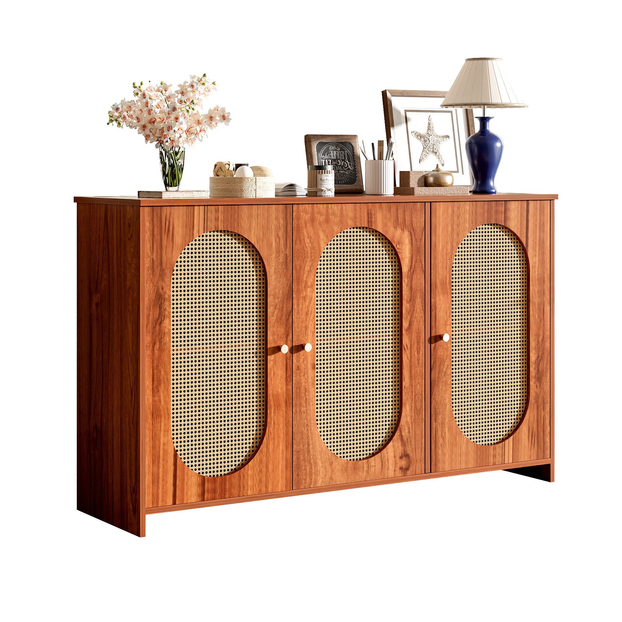 Merax Sideboard mit 3 Rattantüren und günstig online kaufen