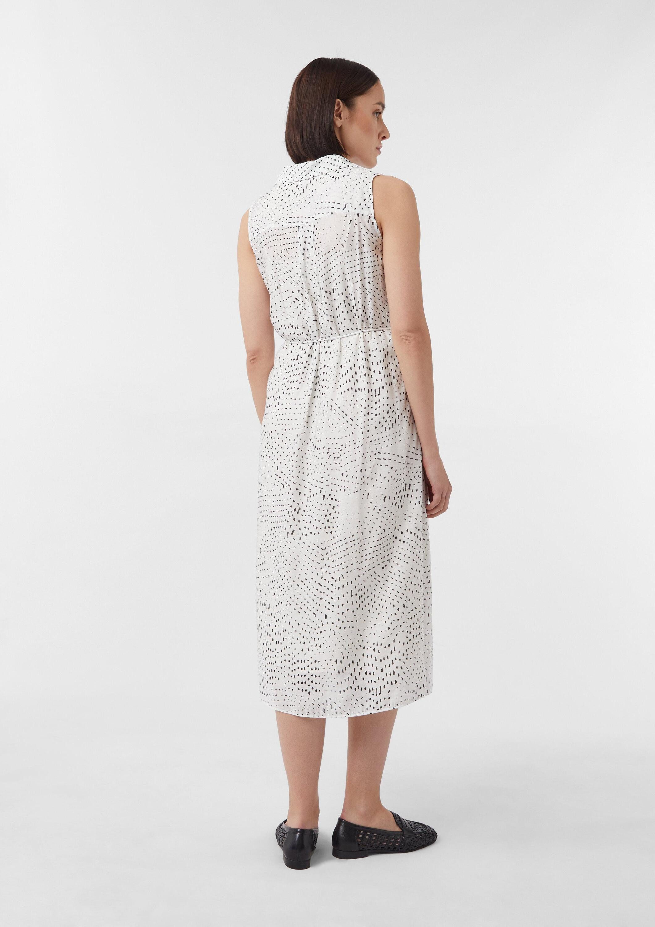 comma Midikleid Kleid Ärmelloses Midikleid mit Gürtel