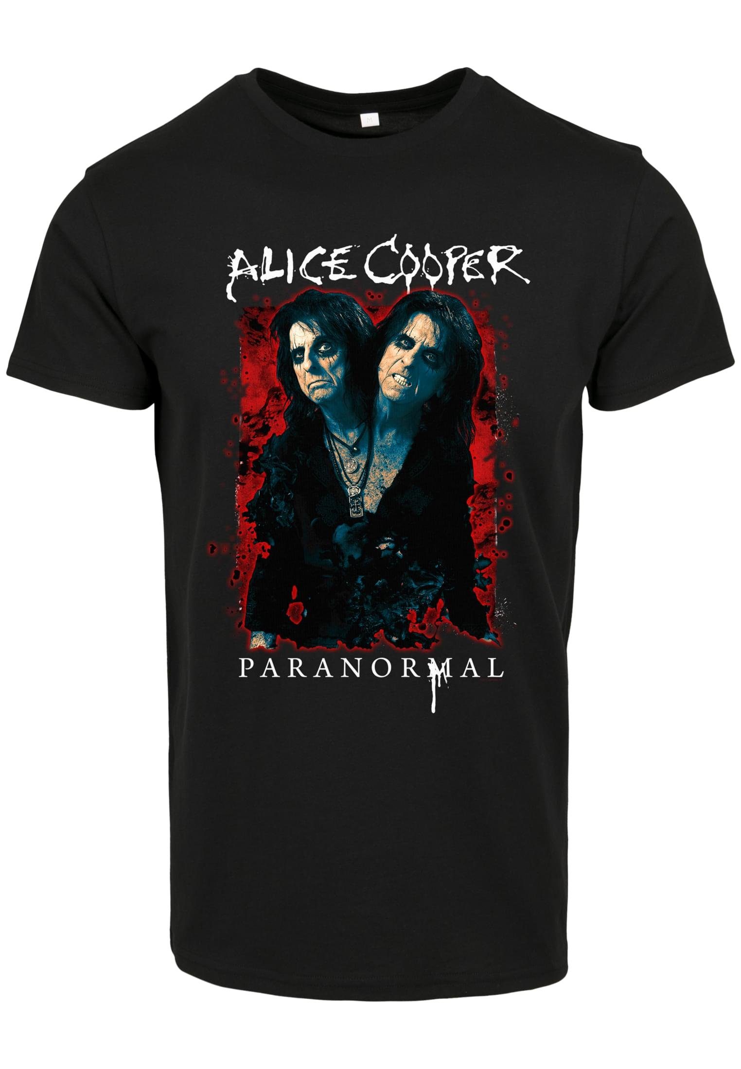 Alice Black Cooper Kurzarmshirt (1-tlg) Splatter Adult Tee Herren Merchcode Paranormal