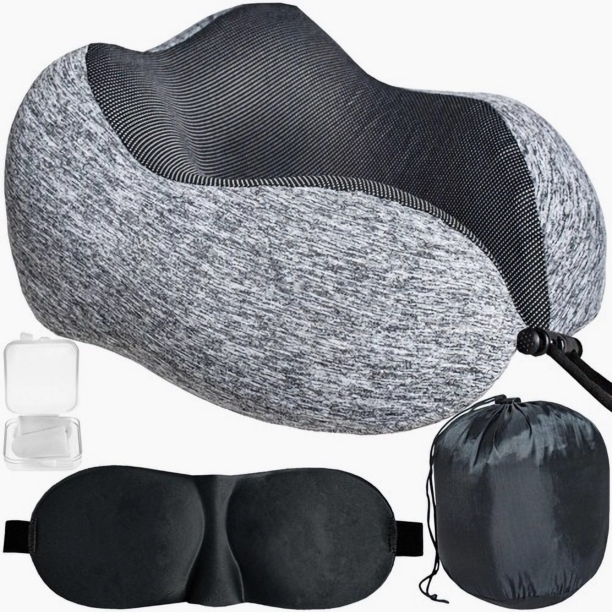 Reisekissen Reisekissen 3in1 - Reiseset mit Nackenkissen, Schlafmaske, Ohrstöpsel