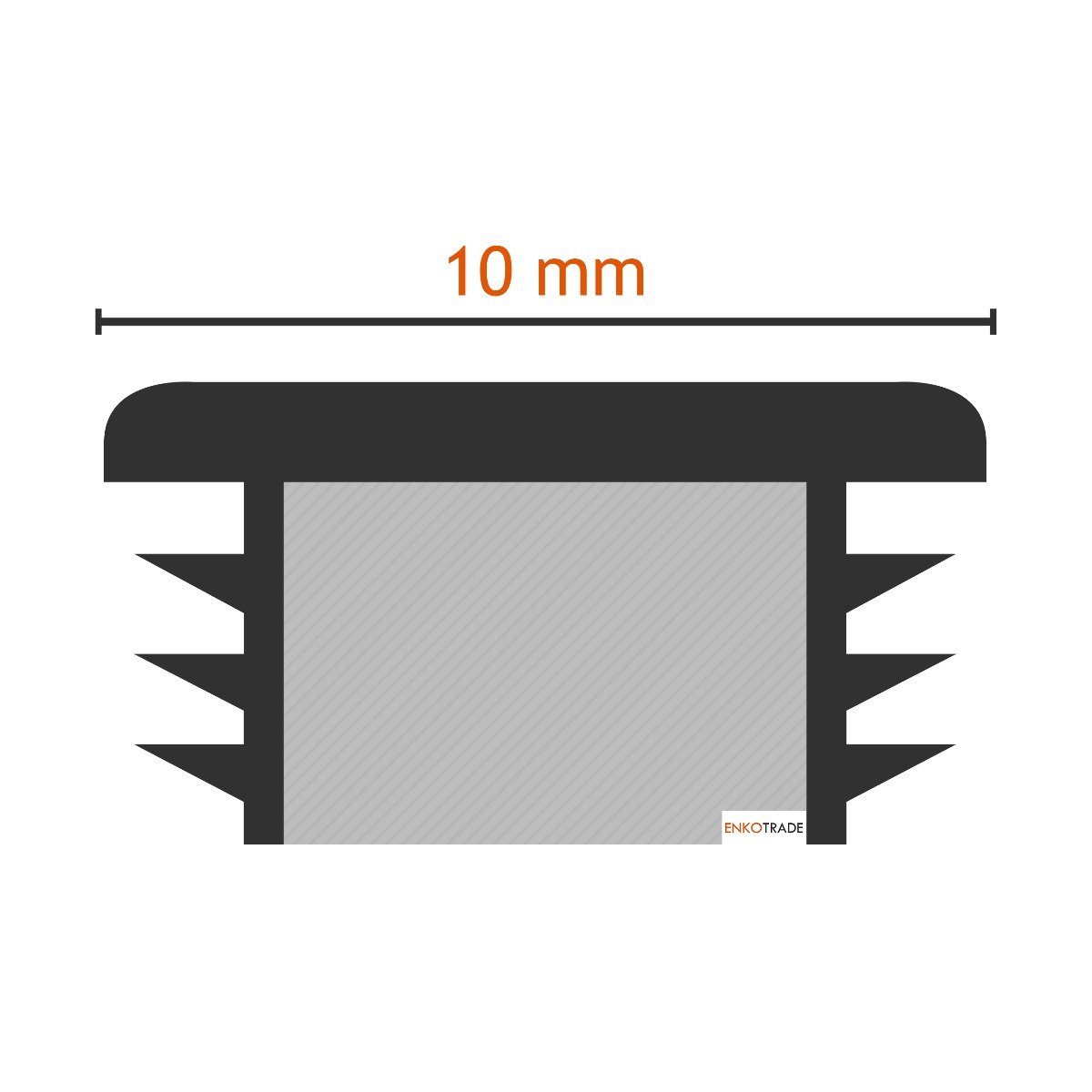 Enkotrade Endkappe Lamellenstopfen, (4-St), Schwarz, quadratisch, 10 x 10 mm, UV-beständig. Made in Germany