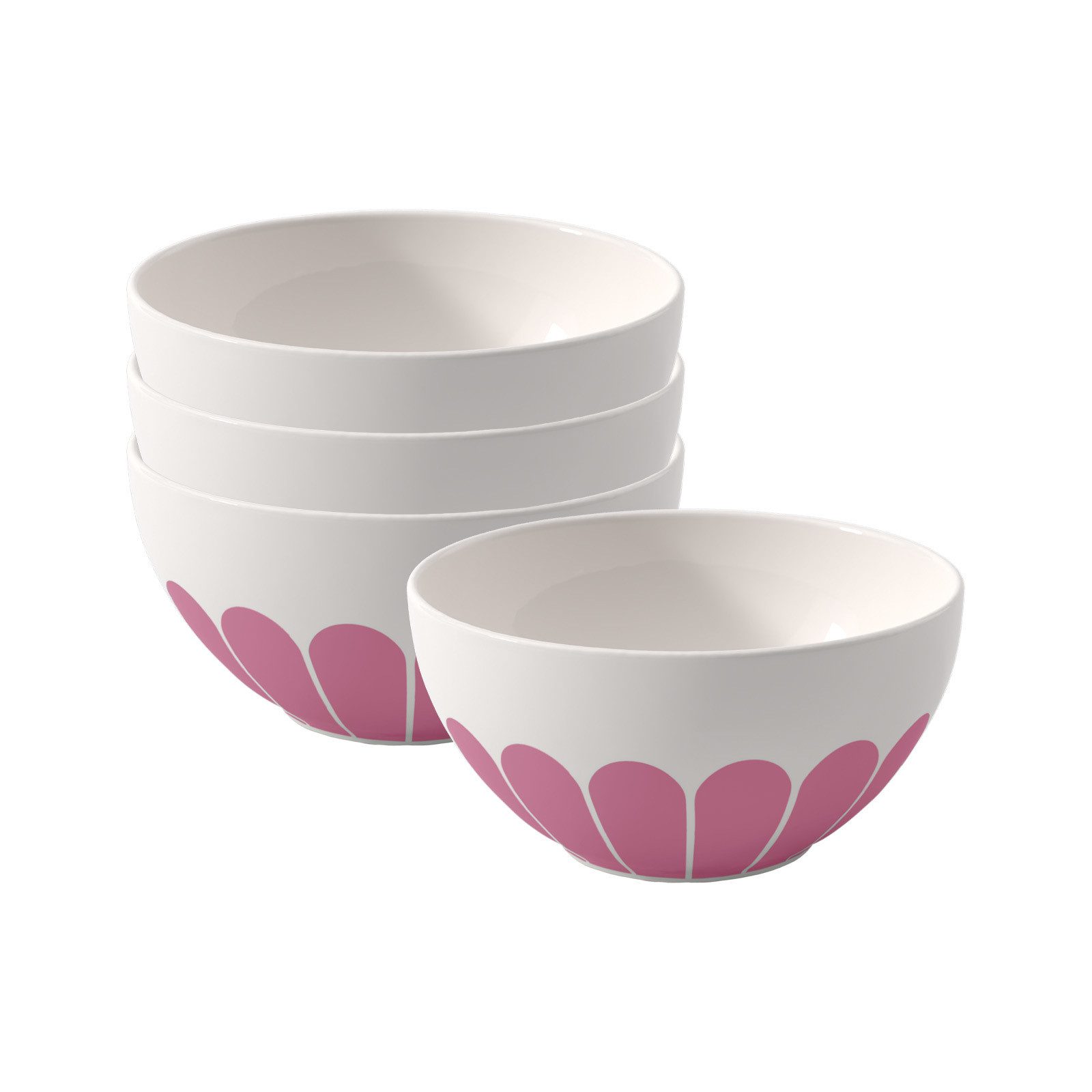 Villeroy & Boch Schale Fleur Couleur Müslischalen ø 14,1 cm 4er Set, Porzellan, (4x Schale, 4-tlg)